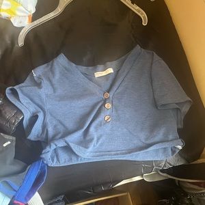blue crop top